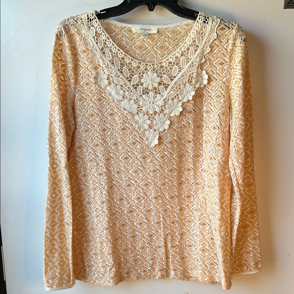 Umgee Cream Lace Floral Blouse - Great Western Wear